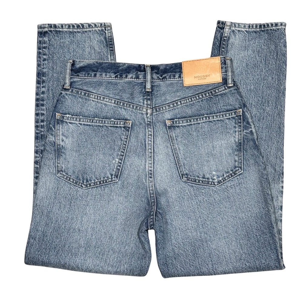 Moussy Vintage Straight Leg Jeans 26 High Rise Light Wash Japanese Denim - Picture 4 of 11